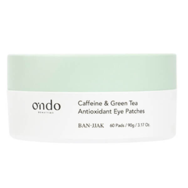 60 patches para os olhos antioxidantes com cafeína e chá verde da Ondo Beauty, 90ML. 60 patches para os olhos antioxidantes com cafeína e chá verde da Ondo Beauty, 90ML.