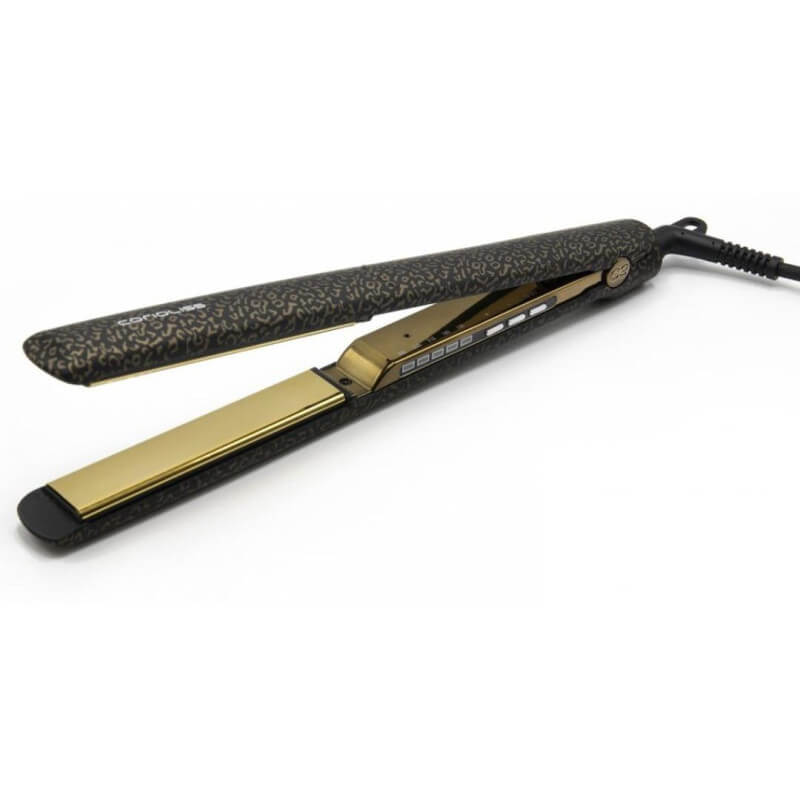 Plancha para el pelo C3 Gold Leopard con bolsito Corioliss