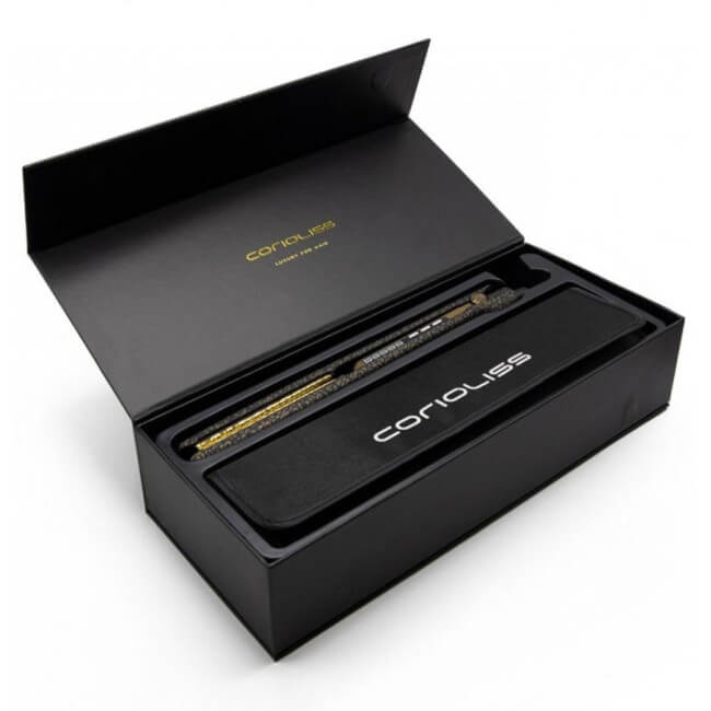 C3 Gold Leopard straightener with Corioliss pouch