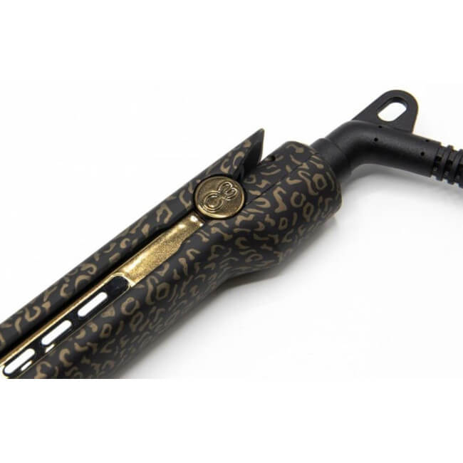 C3 Gold Leopard straightener with Corioliss pouch