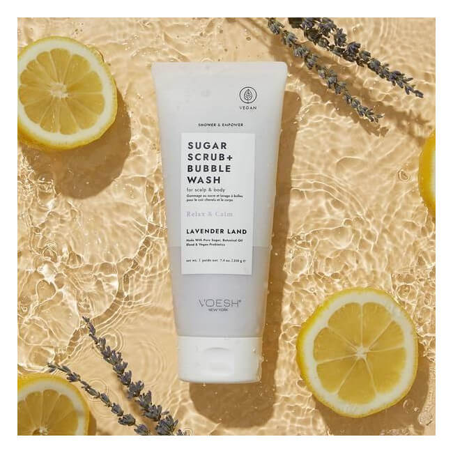 Suiker scrub & schuimende reiniger Lavendel VOESH