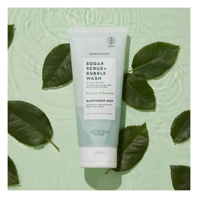 Suiker scrub & schuimende reiniger Rainforest mist VOESH
