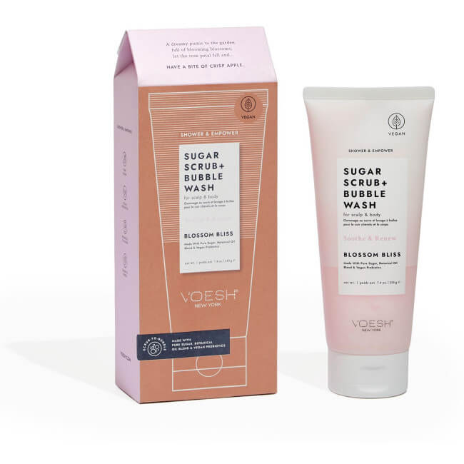 Gommage au sucre & nettoyant moussant Floral Blossom Bliss Shower & Empower VOESH