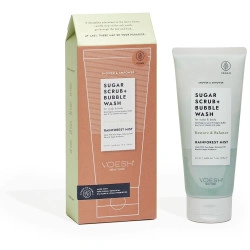 Esfoliante de açúcar e limpador espumante Rainforest Mist VOESH