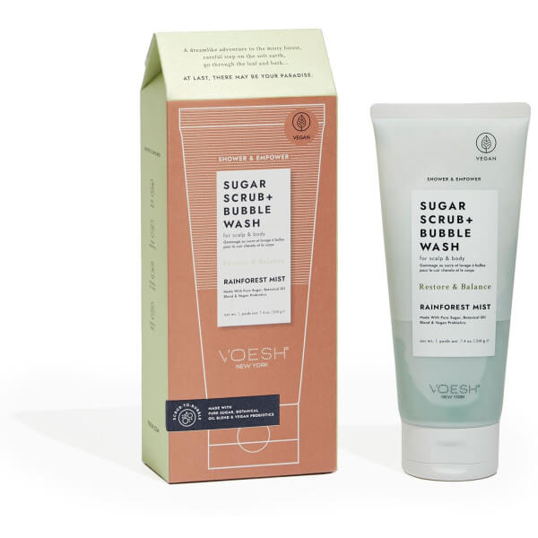Esfoliante de açúcar e limpador espumante Rainforest Mist VOESH Esfoliante de açúcar e limpador espumante Rainforest Mist VOESH