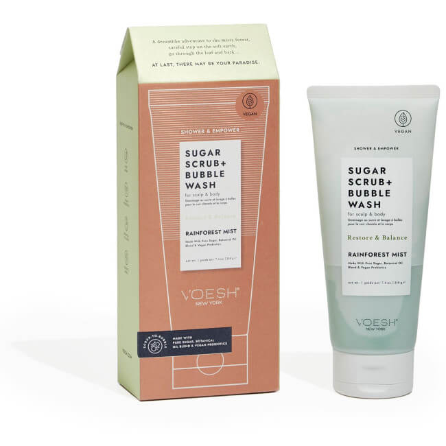 Suiker scrub & schuimende reiniger Rainforest mist VOESH