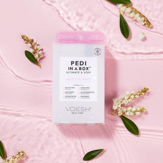 Cuidados com os pés em 6 etapas Sálvia Pedi in Box VOESH