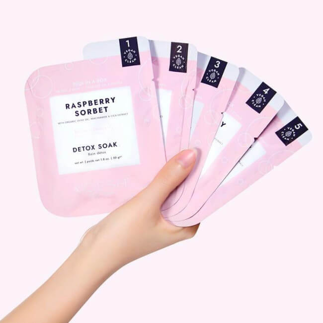 Soin des pieds 5 étapes Sorbet à la framboise O2 Fizz VOESH