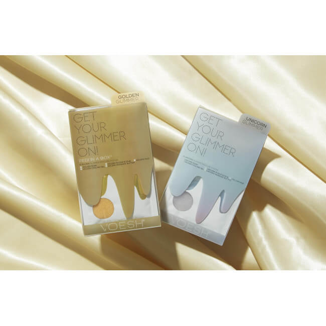 Cuidados com os pés 5 etapas Baunilha dourada Pedi in Box Glimmer VOESH