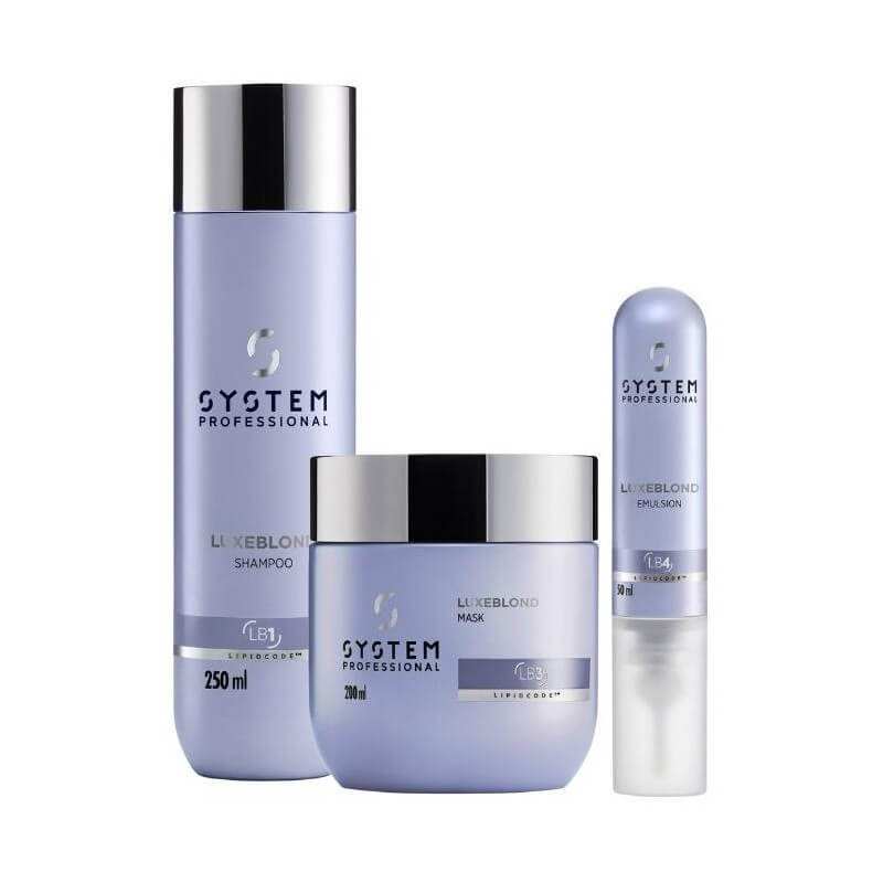 Rotina LuxeBlond com spray System Professional