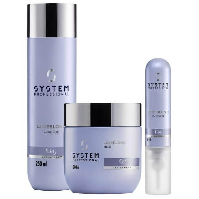Rotina LuxeBlond com spray System Professional