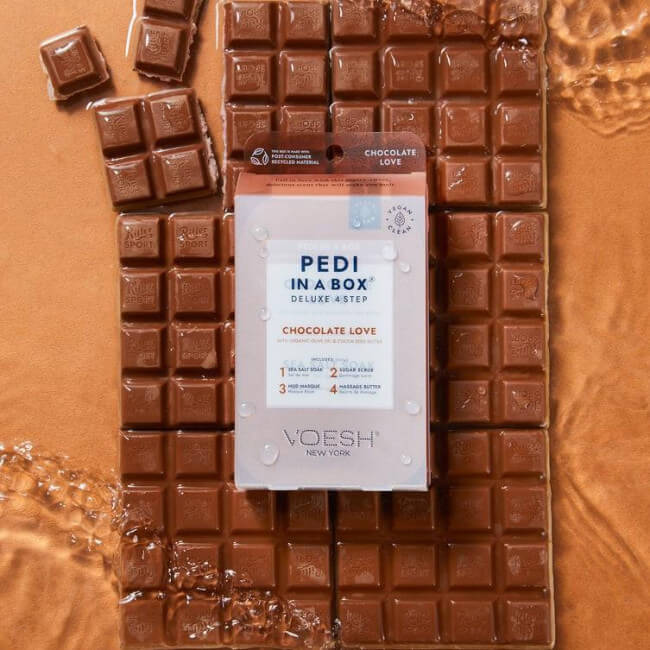 Cuidado dos pés em 4 etapas Chocolate Pedi in Box VOESH