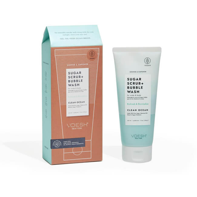Esfoliante de açúcar & limpador espumante Wash clean ocean VOESH