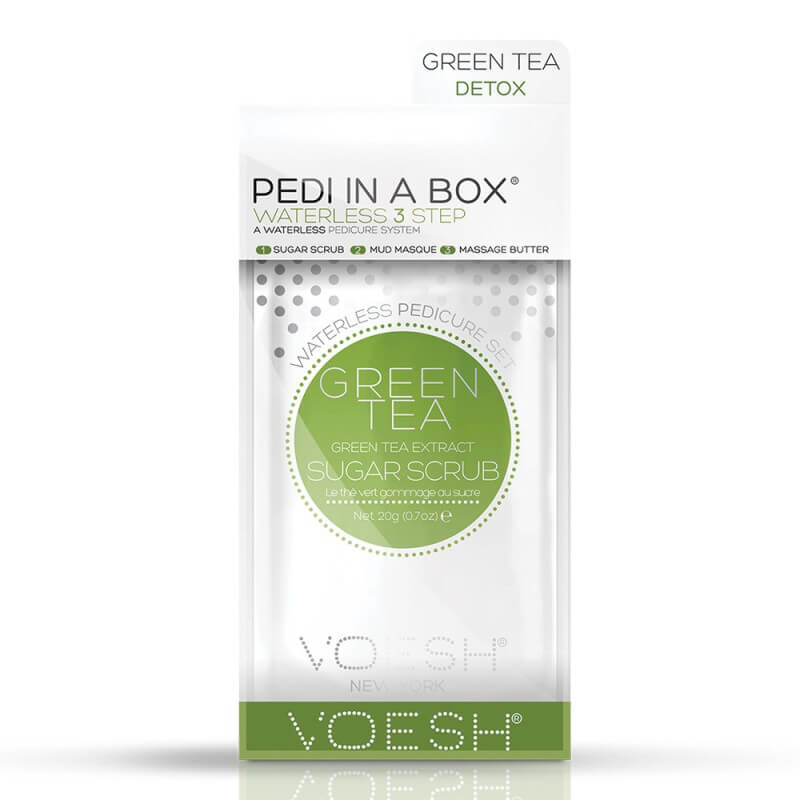 VOESH pedi in a box 3 step waterless green tea