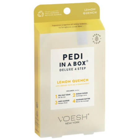Cuidados com os pés em 4 etapas Lemon Quench Pedi in Box Voesh
