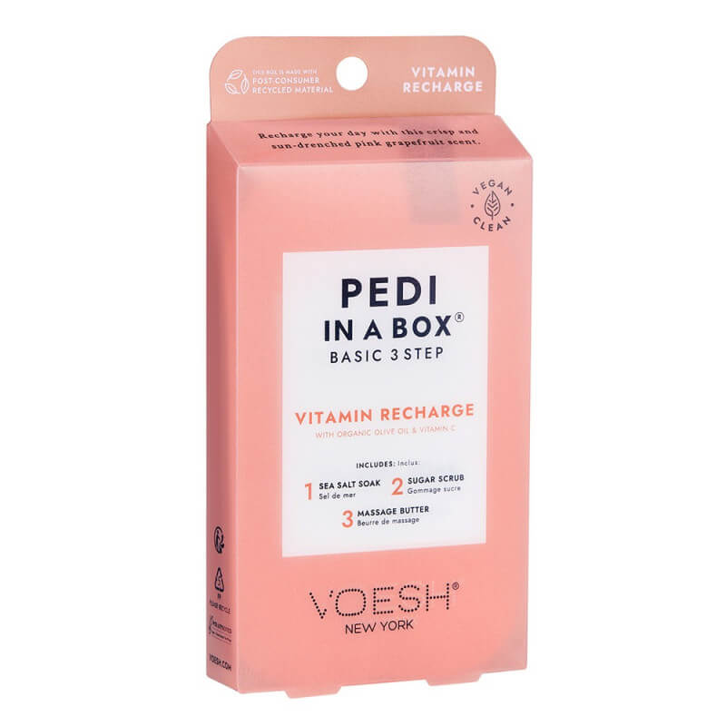 Cuidado dos pés em 3 etapas com Vitamina C Pedi in Box da VOESH.