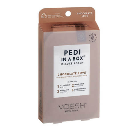 Cuidado dos pés em 4 etapas Chocolate Pedi in Box VOESH