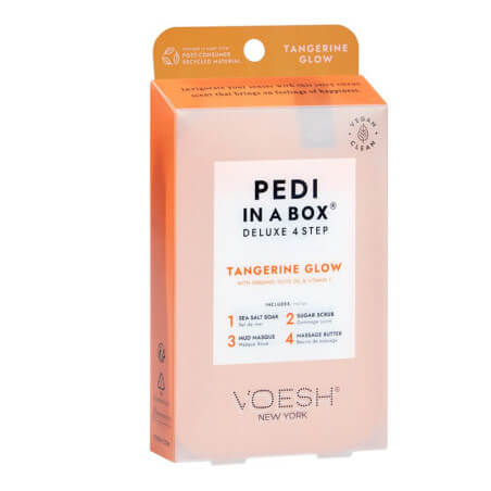 Cuidado com os pés em 4 etapas Mandarine Tangerine Glow Pedi in Box VOESH