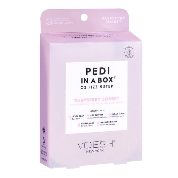 Cuidado dos pés 5 passos Sorvete de Framboesa O2 Fizz VOESH Cuidado dos pés 5 passos Sorvete de Framboesa O2 Fizz VOESH