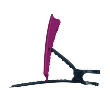 Clips hair separation crocodile Hibiscus Pink Sibel 3 clips