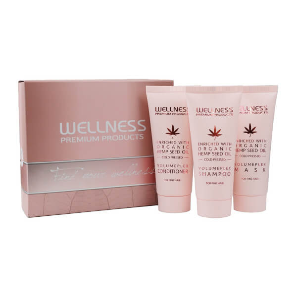 Kit de viagem VolumePlex Wellness 3 x 50ML. Kit de viagem VolumePlex Wellness 3 x 50ML.