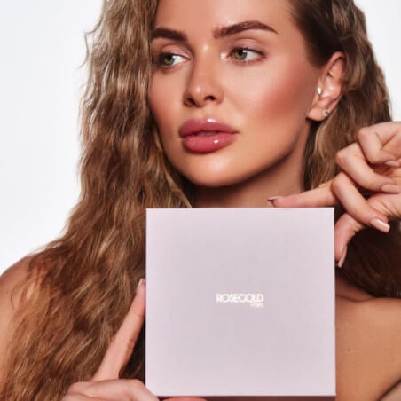 Set van serums voor wimpers, wenkbrauwen, lippen, haar, nagels, ogencontour ROSEBOX Rosegold Paris.