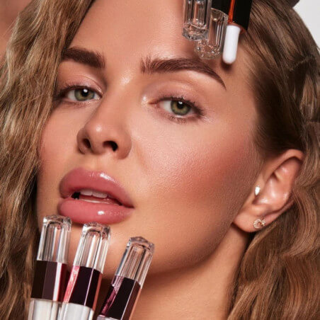Set van serums voor wimpers, wenkbrauwen, lippen, haar, nagels, ogencontour ROSEBOX Rosegold Paris.