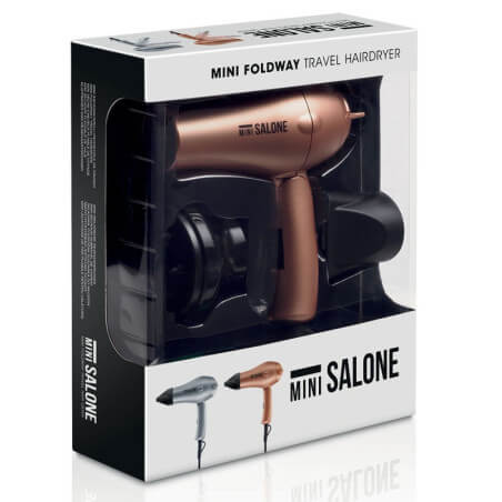 Mini foldable travel hair dryer gold