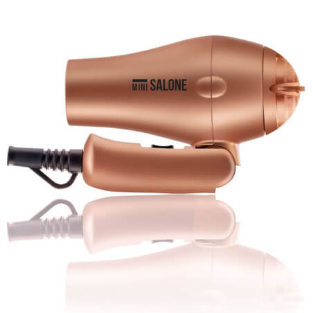 Mini foldable travel hair dryer gold