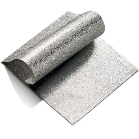 300 sheets of extra-embossed silver aluminum 14 microns