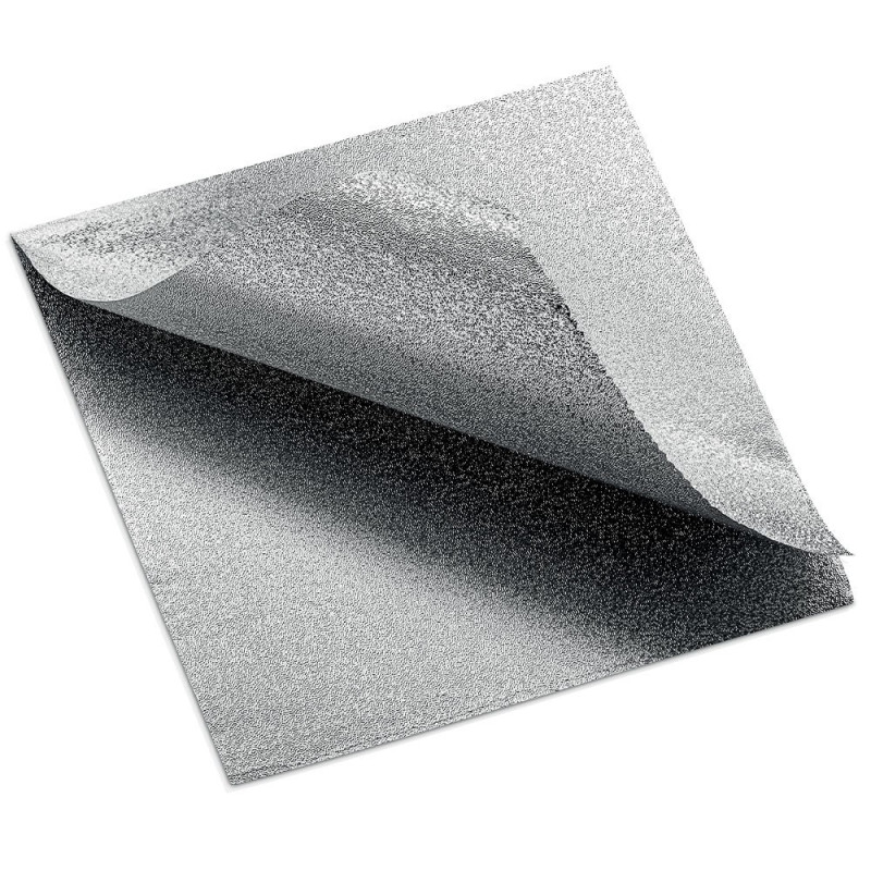 300 sheets of extra-embossed silver aluminum 14 microns