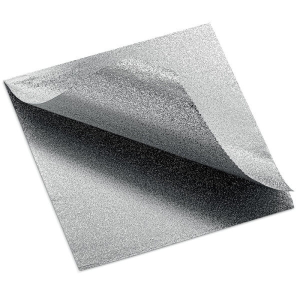 300 sheets of extra-embossed silver aluminum 14 microns