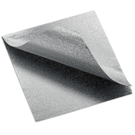 300 folhas de alumínio extra grosso prateado, 14 microns.