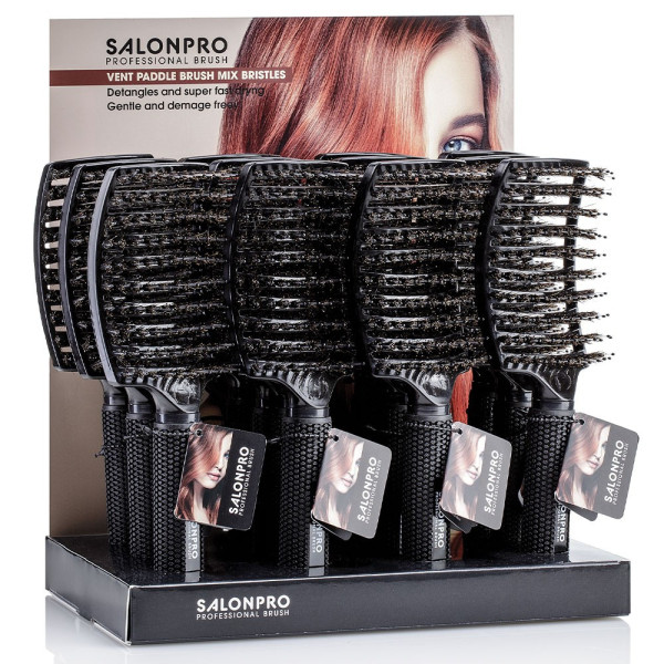 12 Salon Pro Mixed Paddle Vent Brushes