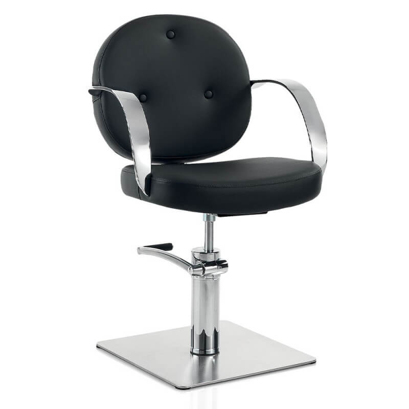 Cadeira de cabeleireiro Hair Colette com base quadrada.