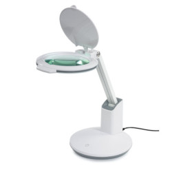 Lâmpada de mesa com lupa