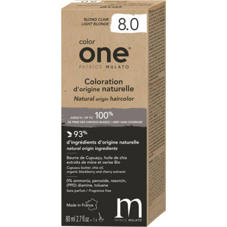 Coloration Color One 8.0 blond clair Patrice Mulato 100ML