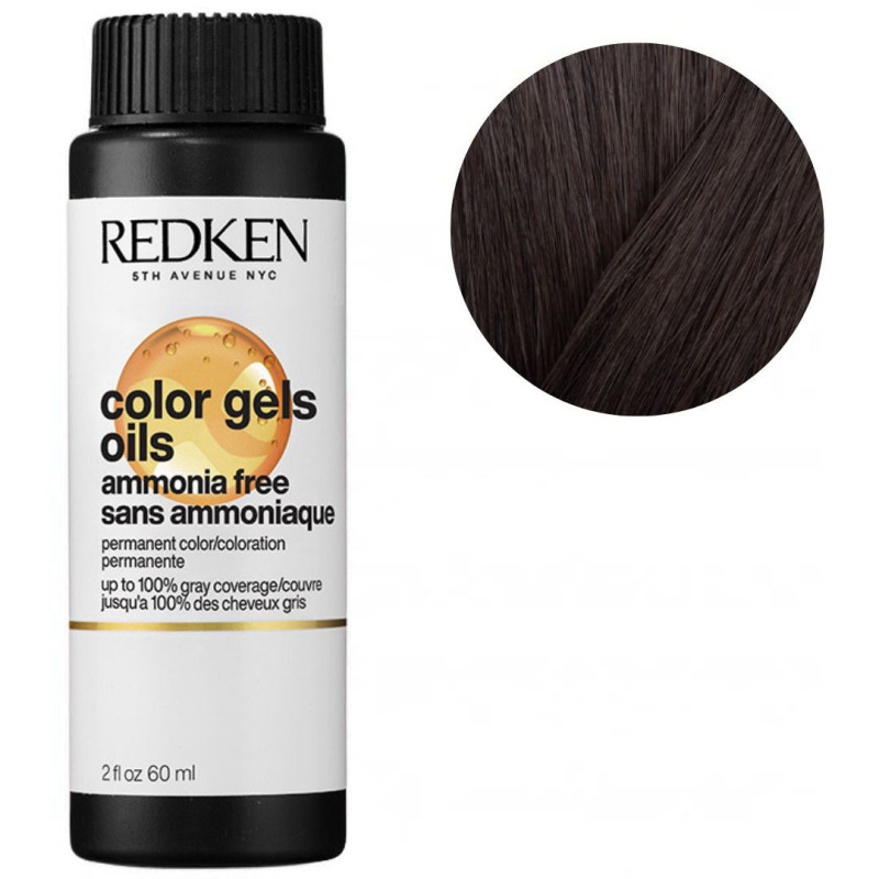 Non-ammonia hair color 4ABn dark roast Color Gels Oils Redken 60ML