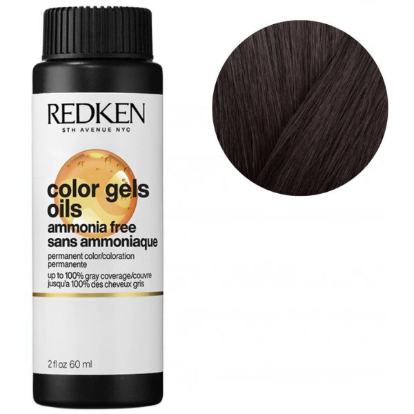 Coloration sans ammoniaque 4ABn dark roast  Color Gels Oils Redken 60ML