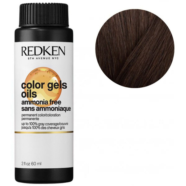 Coloration sans ammoniaque 4NCH dark chocolate  Color Gels Oils Redken 60ML
