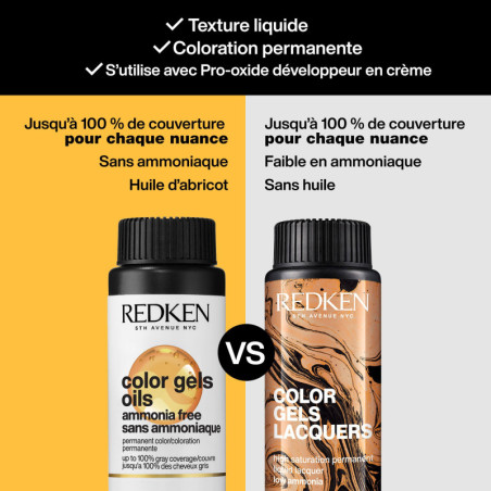 Non-ammonia hair coloring 4NW maple Color Gels Oils Redken 60ML