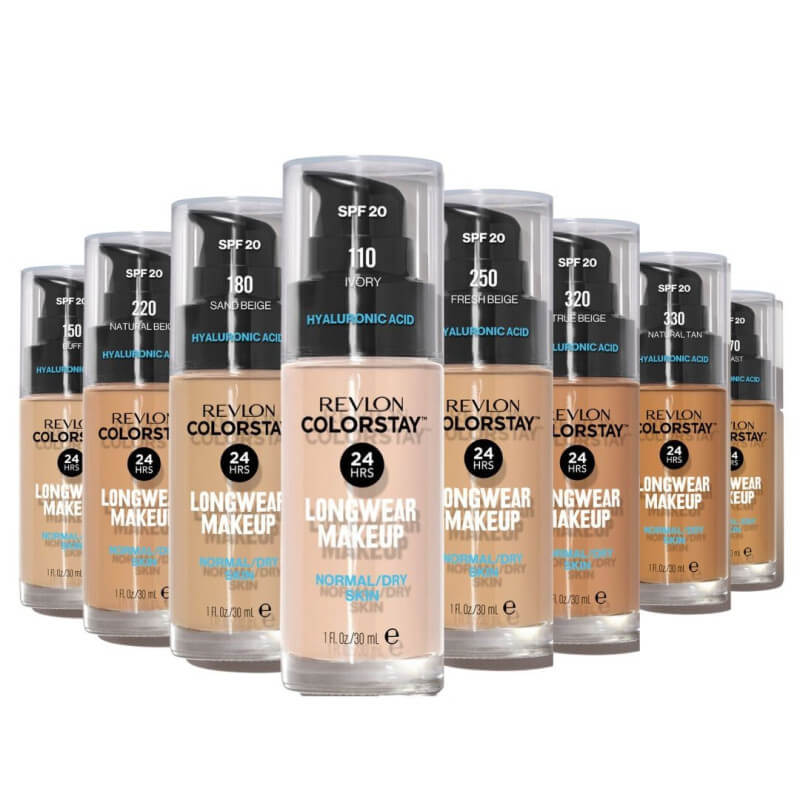 Base de maquilhagem hidratante Colorstay 24H para pele seca da Revlon 30ml.