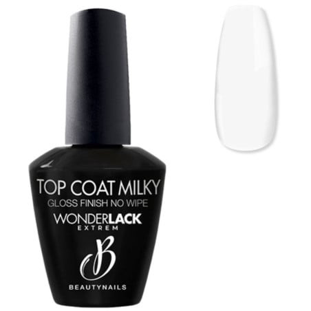 Top coat milky gloss finish no wipe Beautynails 12ML