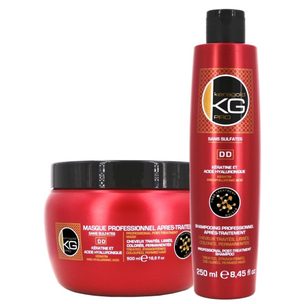 Duo post-traitement shampooing & masque DD Keragold
