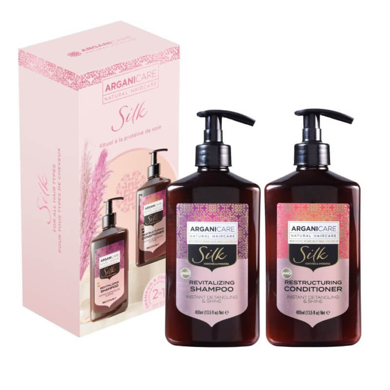 Coffret Shampooing + Conditionner Protéine de Soie Arganicare 400 ml