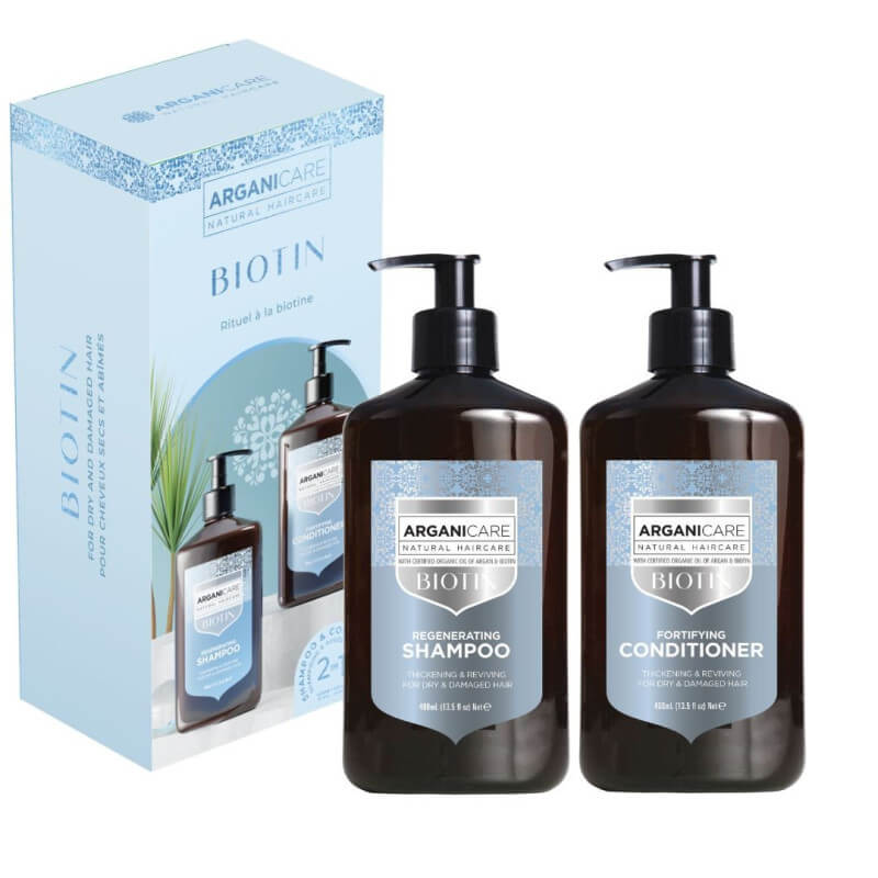 Coffret cheveux secs & abimés Biotine Arganicare