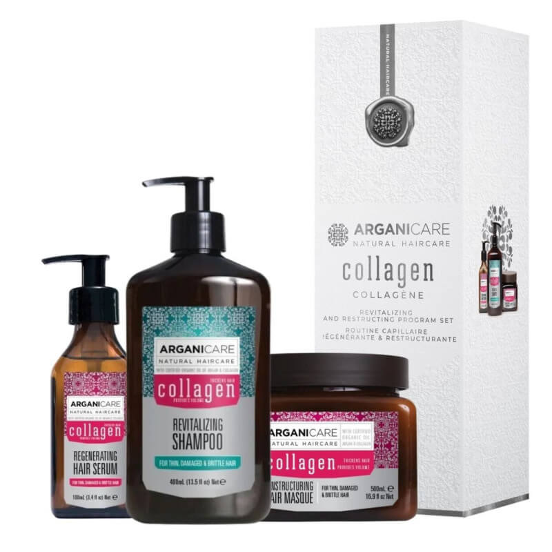 Coffret Collagène Shampooing + Masque + Sérum Arganicare