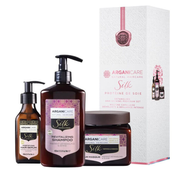 Coffret Silk Shampooing, Masque et Sérum Arganicare