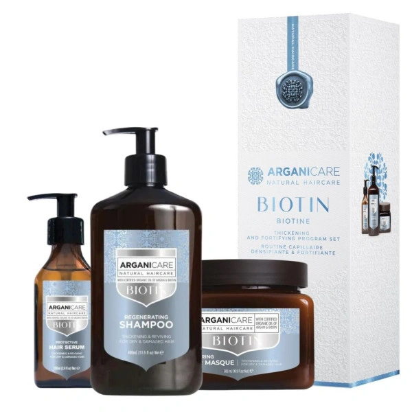 Coffret Biotine Shampooing + Masque + Sérum Arganicare Coffret Biotine Shampooing + Masque + Sérum Arganicare