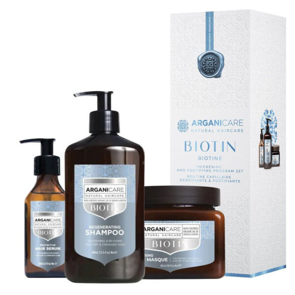 Routine complète cheveux secs & abimés Biotine Arganicare Routine complète cheveux secs & abimés Biotine Arganicare